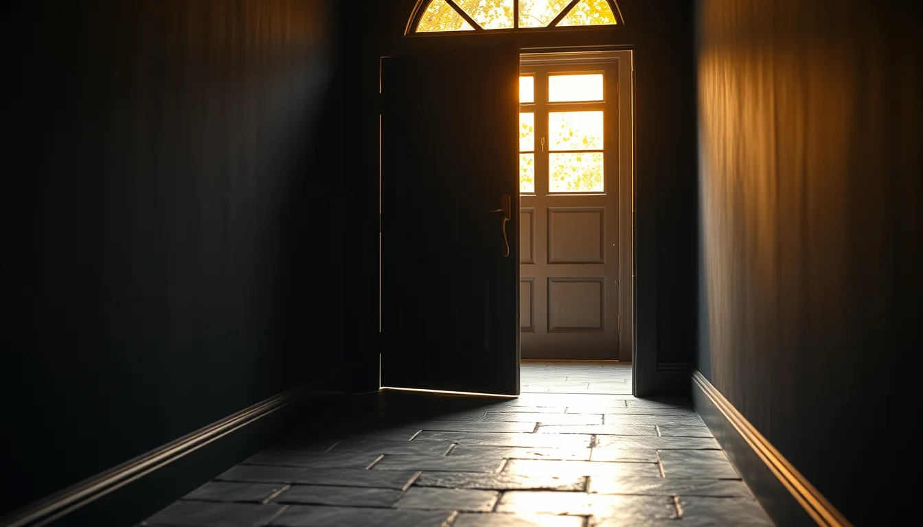 A dark wooden door half open with warm light coming through, representing the IRS amnesty program options open to expats