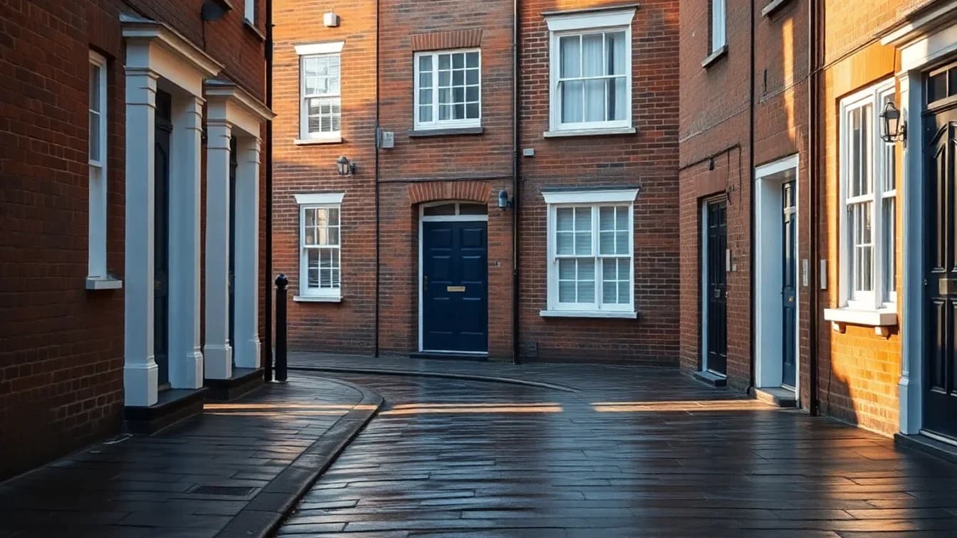 A quiet street of brick terraced homes in morning light, illustrating the permanent home test in the US UK treaty tie-breaker rule